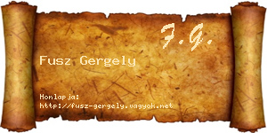 Fusz Gergely névjegykártya